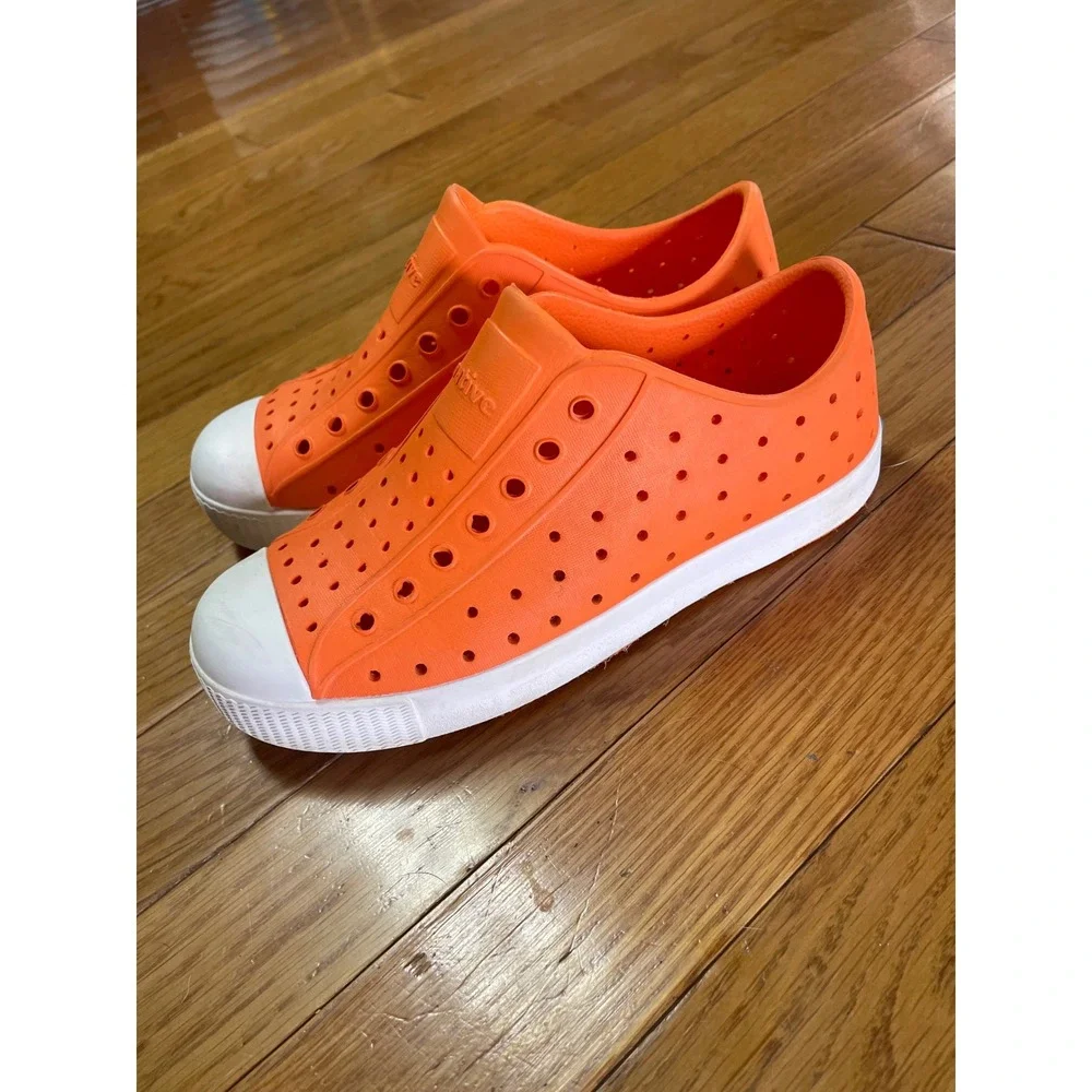 Native Jefferson Kids Orange EVA Slip On Water Shoes Sneakers J2